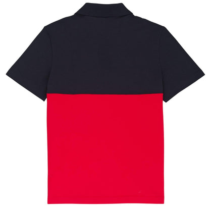 Black-Red - Back - Lacoste Mens Colour Block Cotton Stretch Regular Polo Shirt