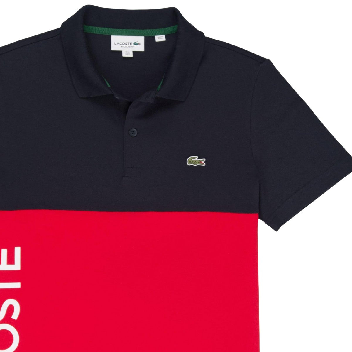Black-Red - Side - Lacoste Mens Colour Block Cotton Stretch Regular Polo Shirt
