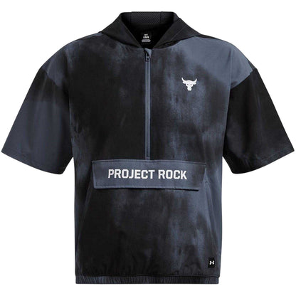 Grey - Front - Under Armour Mens Project Rock Short-Sleeved Hoodie