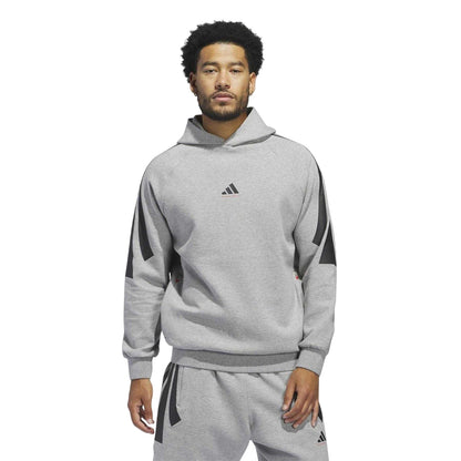 Medium Grey - Side - Adidas Mens Spacer Hoodie