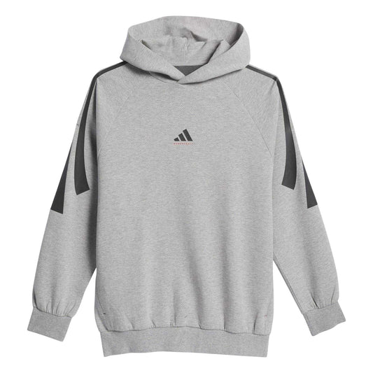 Medium Grey - Front - Adidas Mens Spacer Hoodie