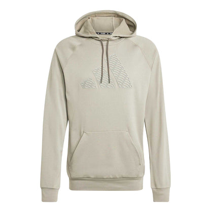 Pebble - Front - Adidas Mens Game and Go Embossed Pullover Hoodie