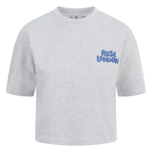 Grey Marl - Front - Rose London Womens-Ladies All Love Crop T-Shirt