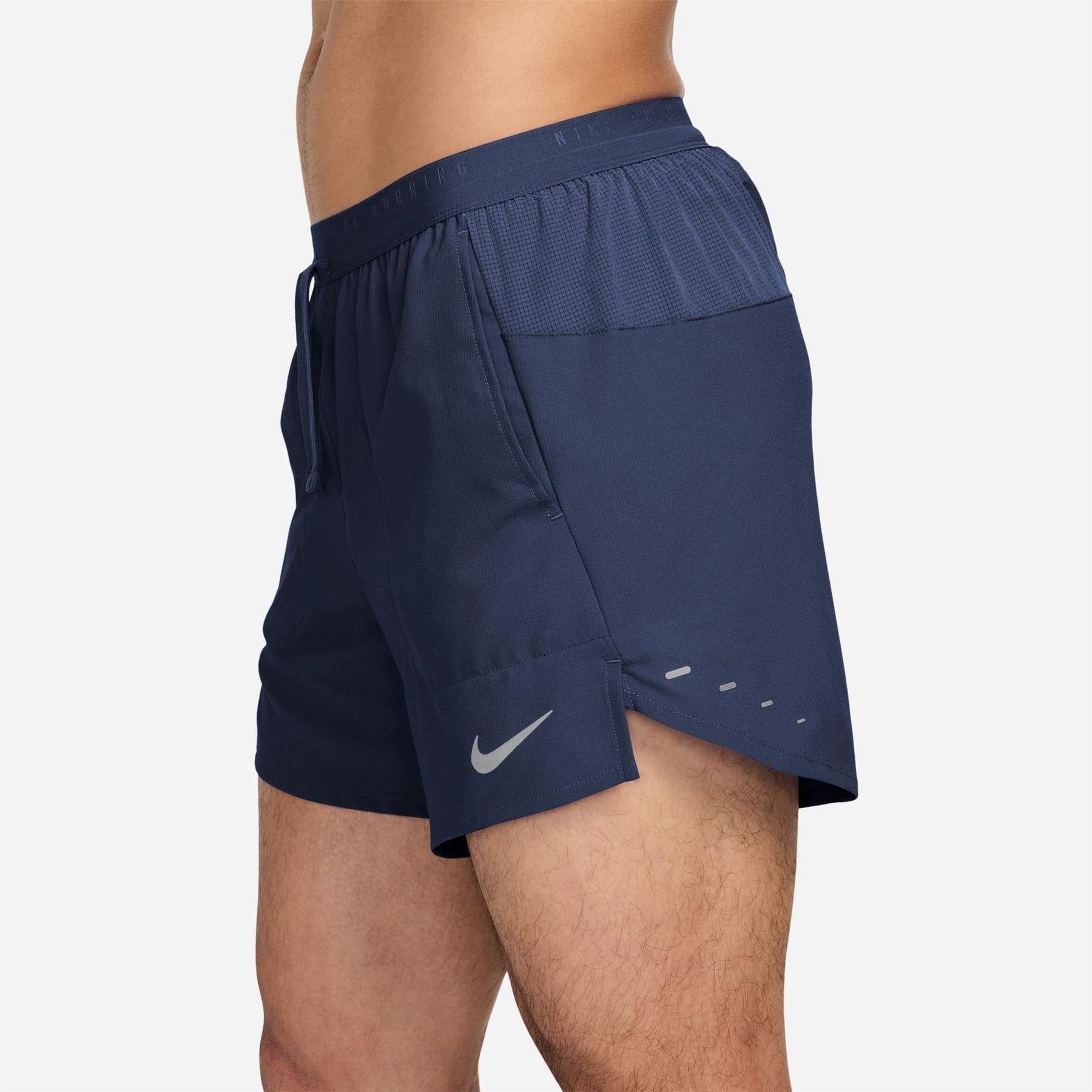 Midnight Navy - Side - Nike Mens Stride Running Shorts