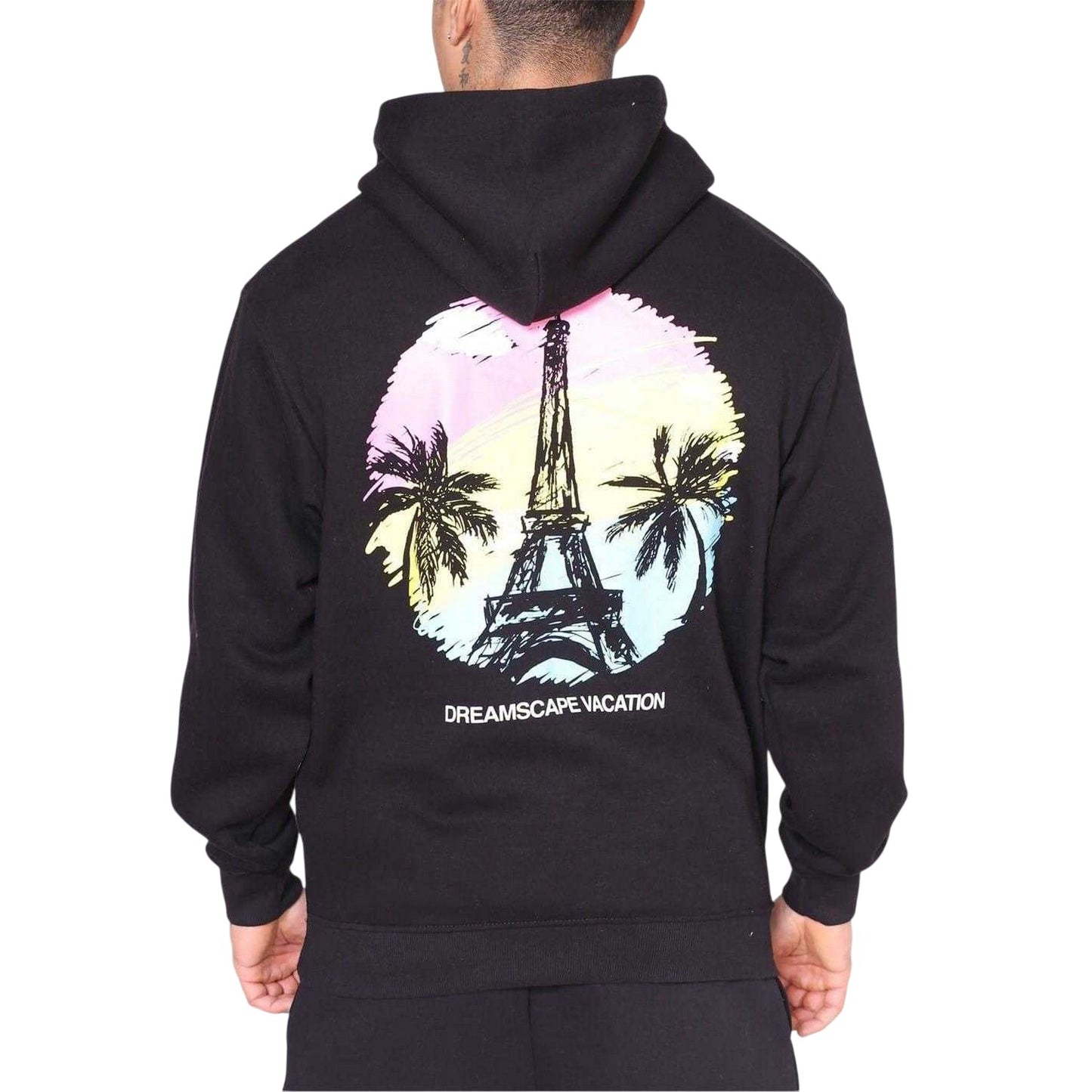 Black - Back - Rose London Mens Dreamscape Hoodie