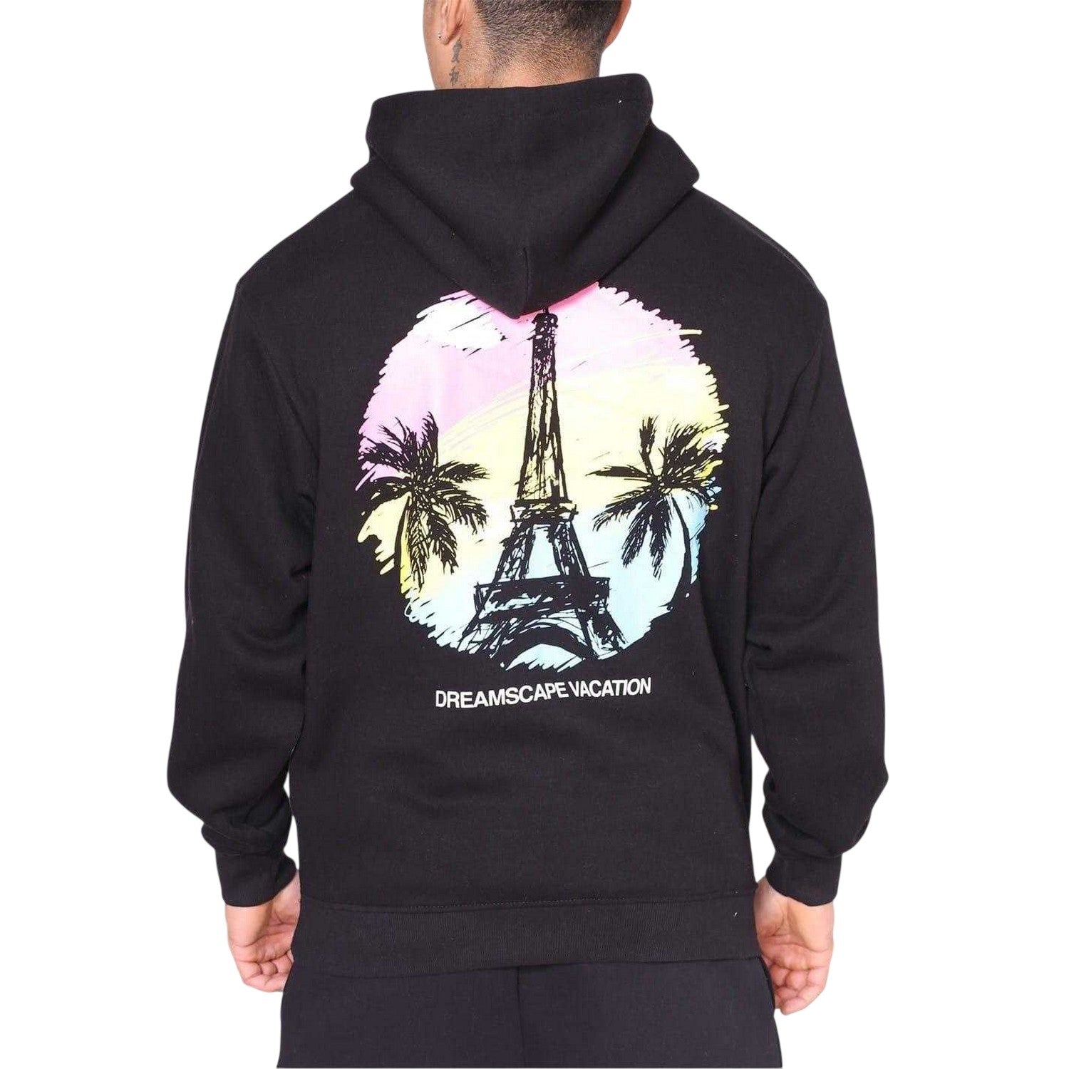 Black - Back - Rose London Mens Dreamscape Hoodie
