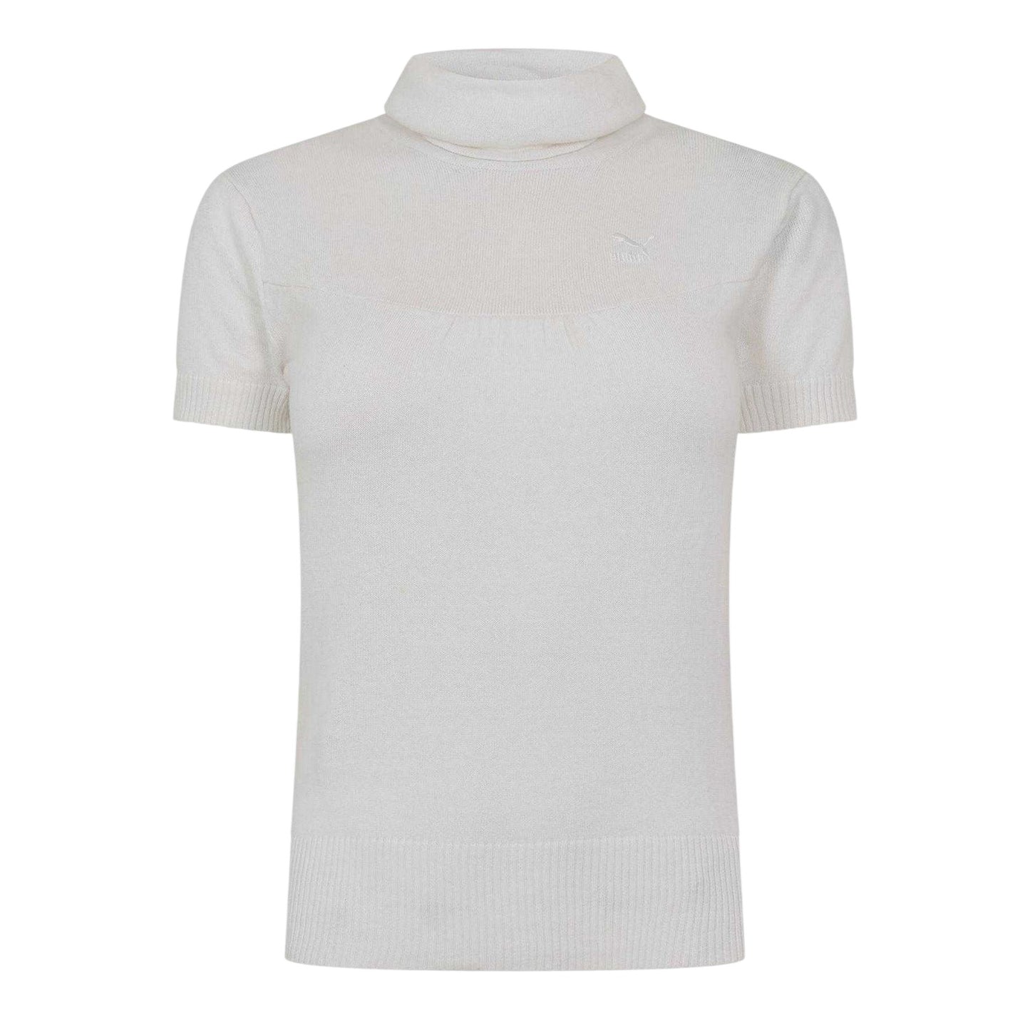 White - Front - Puma Womens-Ladies Relaxed Fit Short-Sleeved Sweatshirt