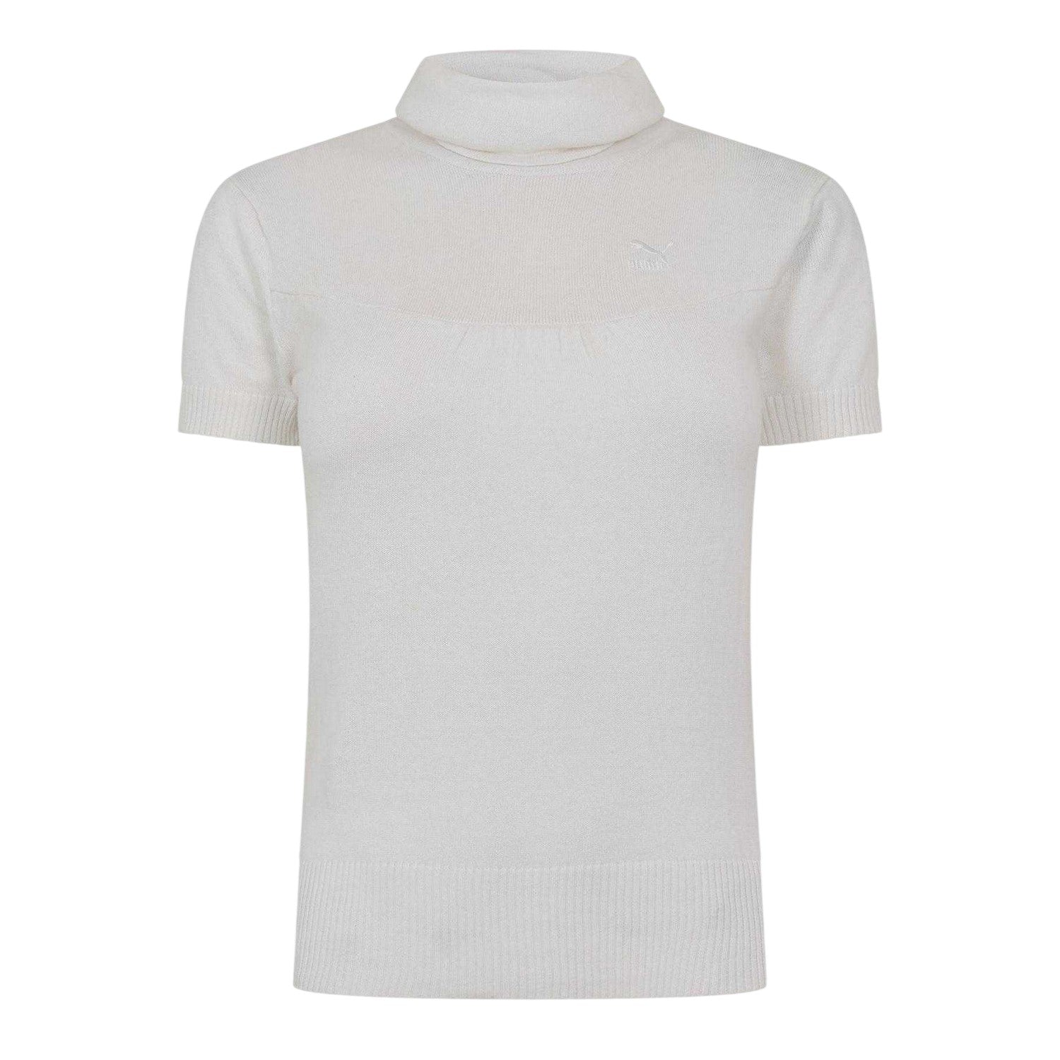 White - Front - Puma Womens-Ladies Relaxed Fit Short-Sleeved Sweatshirt