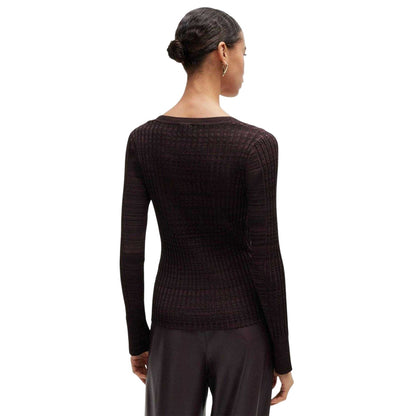 Brown - Back - Boss Womens-Ladies Viscose Scoop Neck Sweater Top