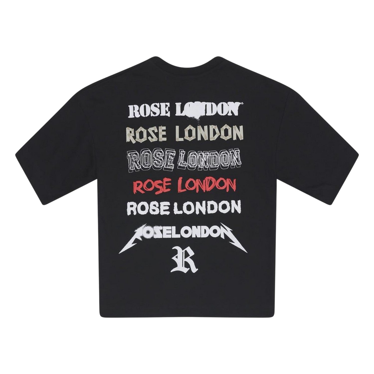 Black - Back - Rose London Mens Back Print T-Shirt