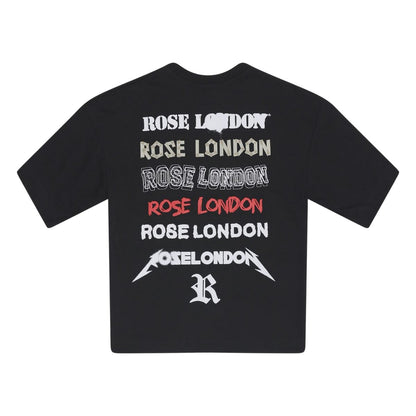 Black - Back - Rose London Mens Back Print T-Shirt