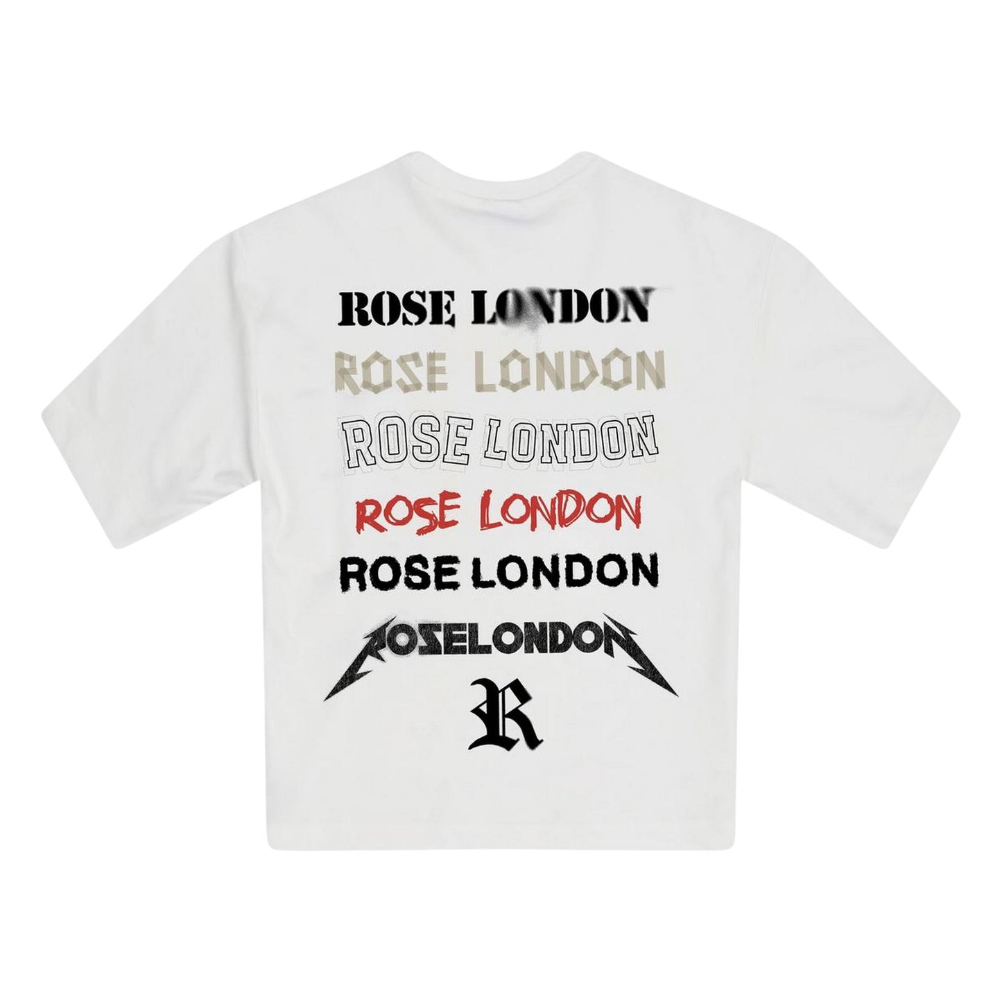 Off White - Back - Rose London Mens Back Print T-Shirt