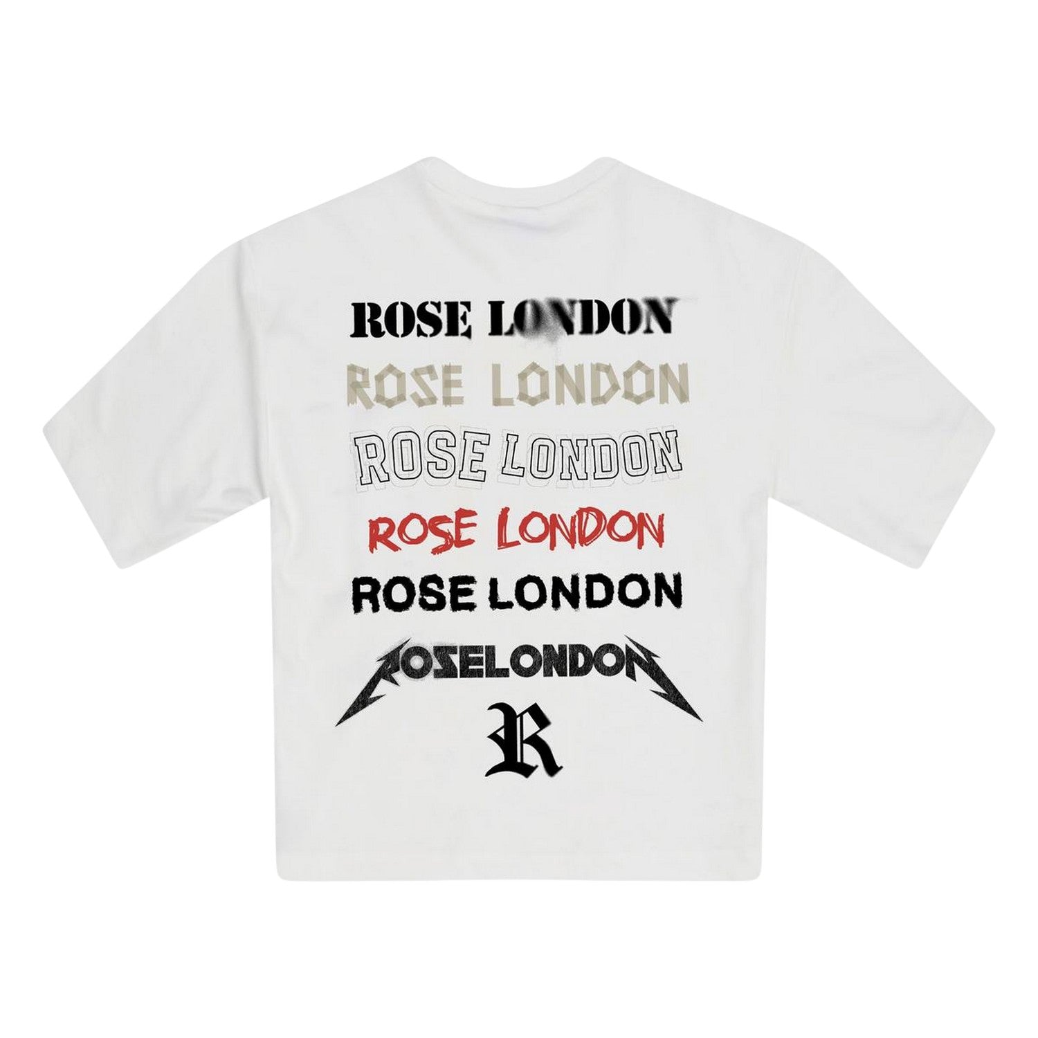 Off White - Back - Rose London Mens Back Print T-Shirt