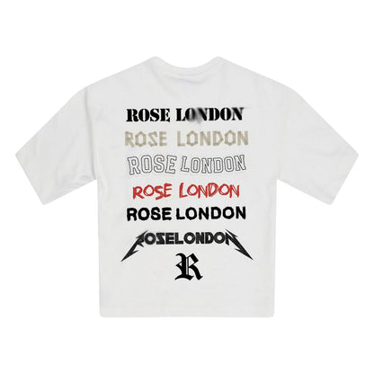 Off White - Back - Rose London Mens Back Print T-Shirt