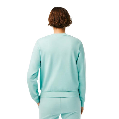 Green - Back - Lacoste Womens-Ladies Fleece Crew Neck Relaxed Fit Sweatshirt