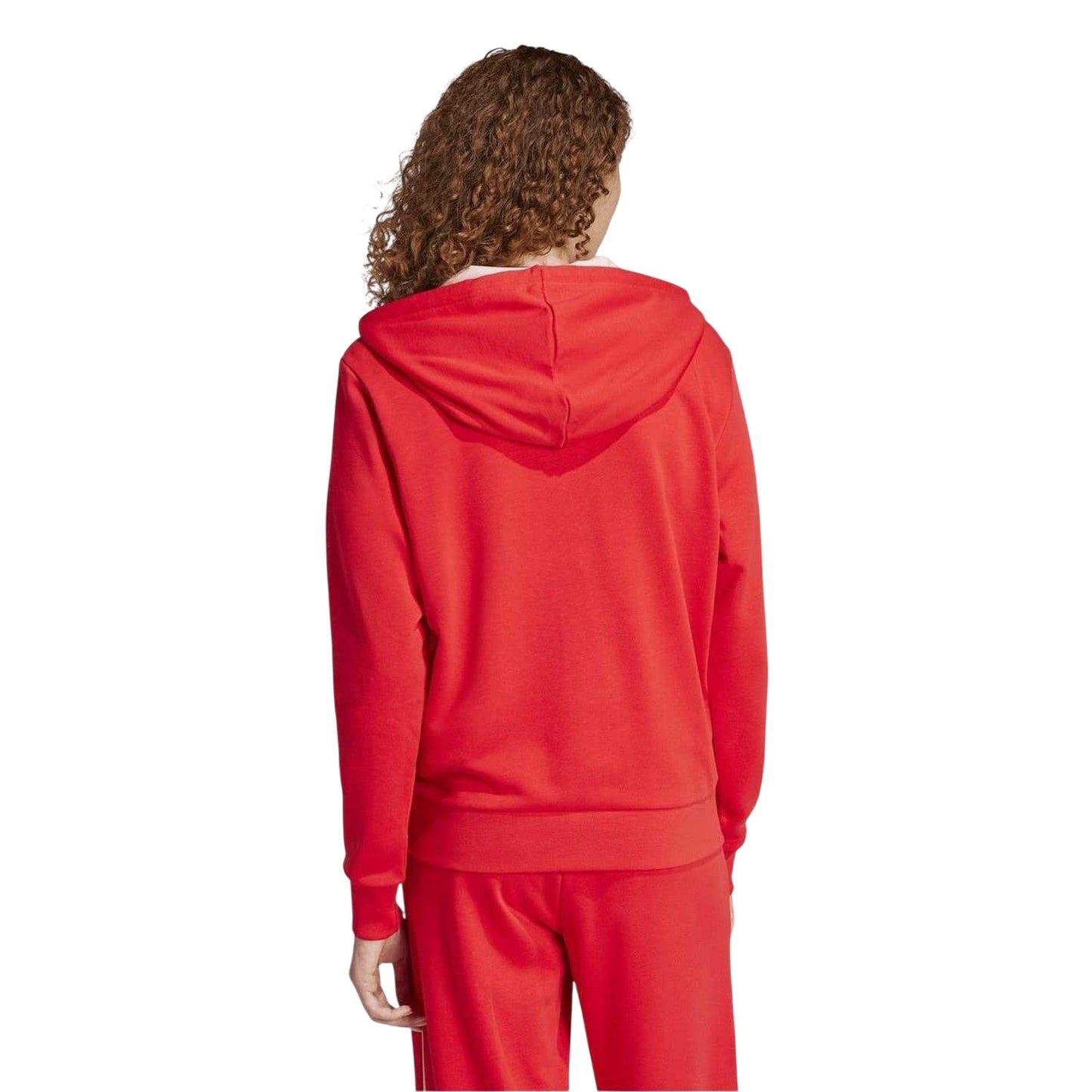 Ruby Red - Back - Adidas Womens-Ladies Essential French Terry Full Zip Hoodie