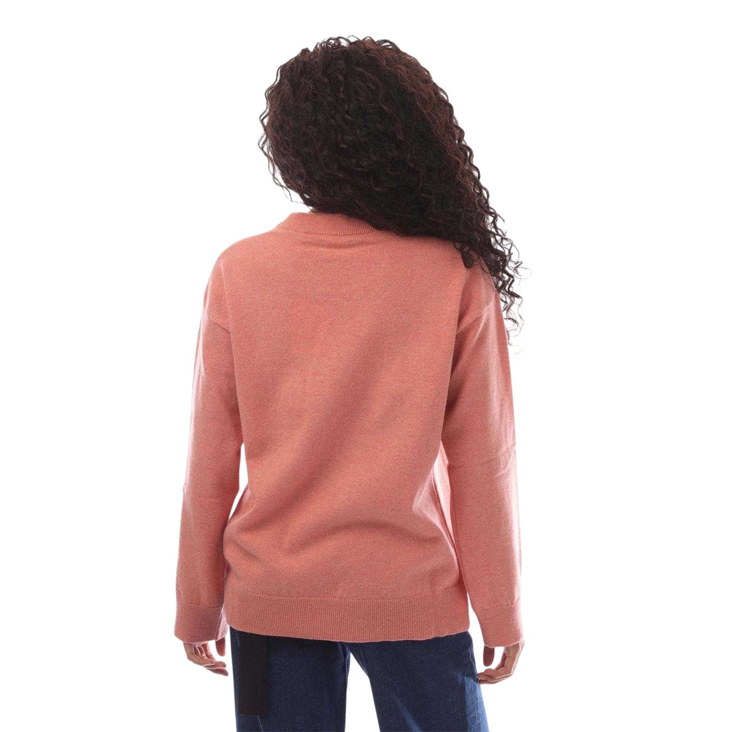 Pink - Back - Gant Womens-Ladies Lambswool Crew Neck Regular Pullover