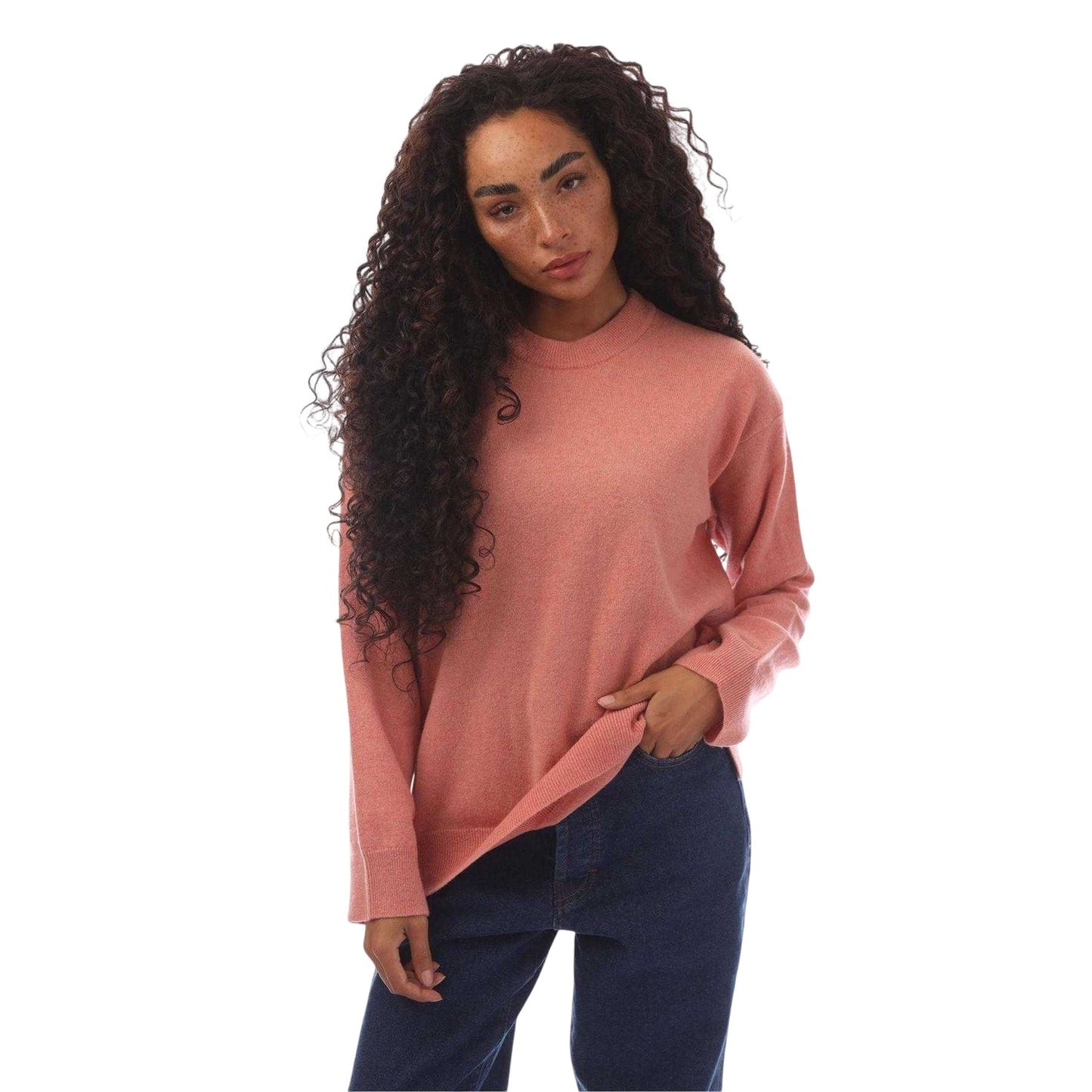 Pink - Front - Gant Womens-Ladies Lambswool Crew Neck Regular Pullover