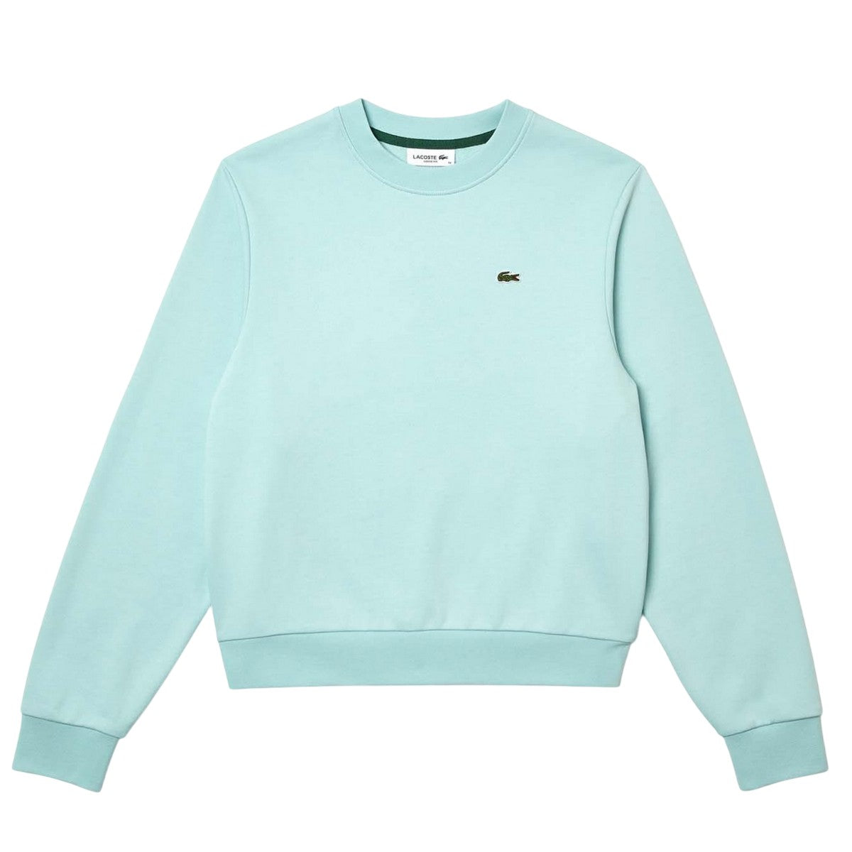 Green - Front - Lacoste Womens-Ladies Fleece Crew Neck Relaxed Fit Sweatshirt