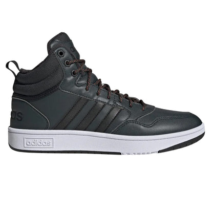 Green - Pack Shot - Adidas Mens Hoops 3.0 Mid Winterized Trainers