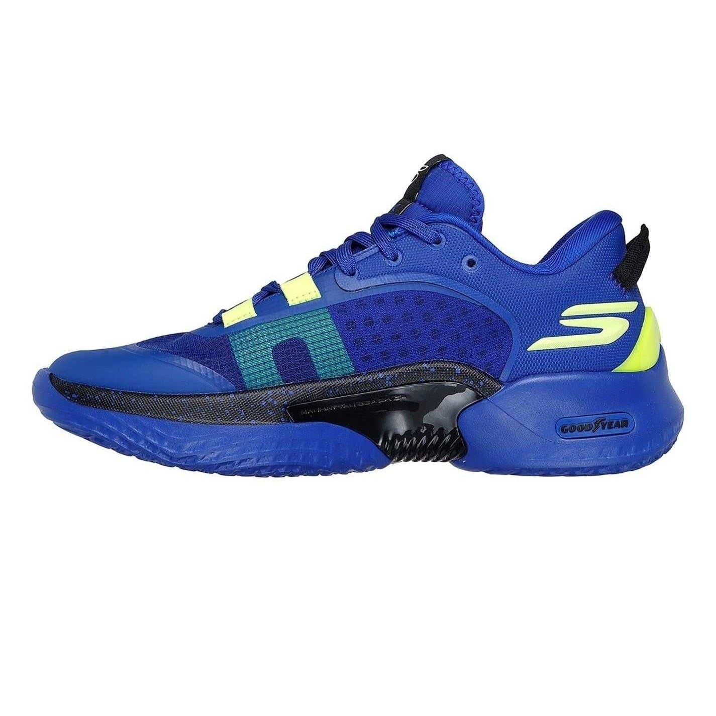 Blue-Black - Side - Skechers Mens Go Run Swirl Tech Speed Mesh Trainers