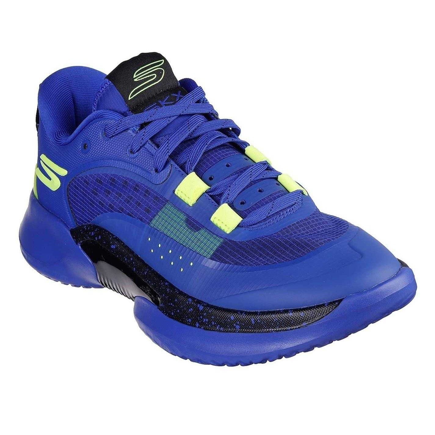 Blue-Black - Pack Shot - Skechers Mens Go Run Swirl Tech Speed Mesh Trainers