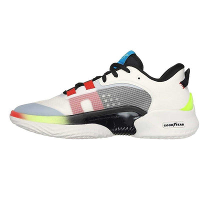 Black-White - Side - Skechers Mens Go Run Swirl Tech Speed Mesh Trainers