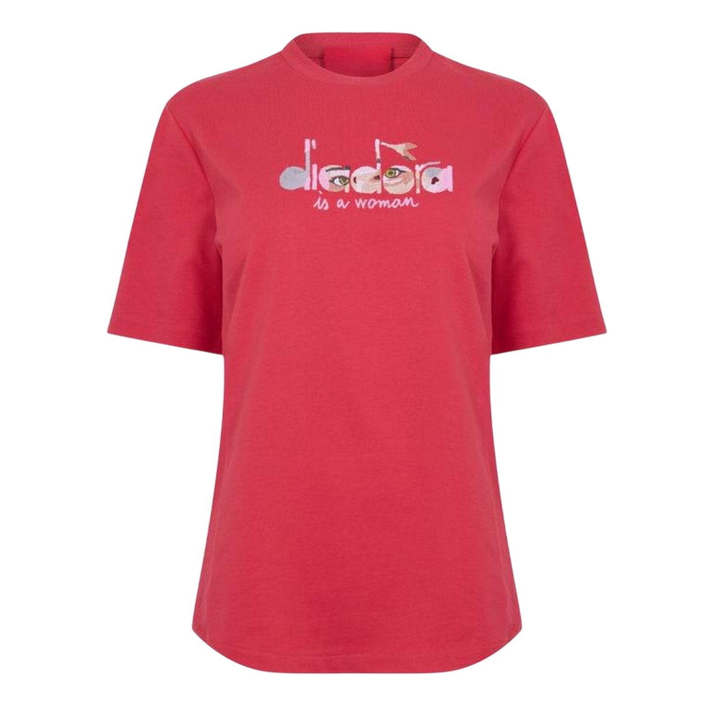 Red - Front - Diadora Womens-Ladies Eye Crew Neck T-Shirt