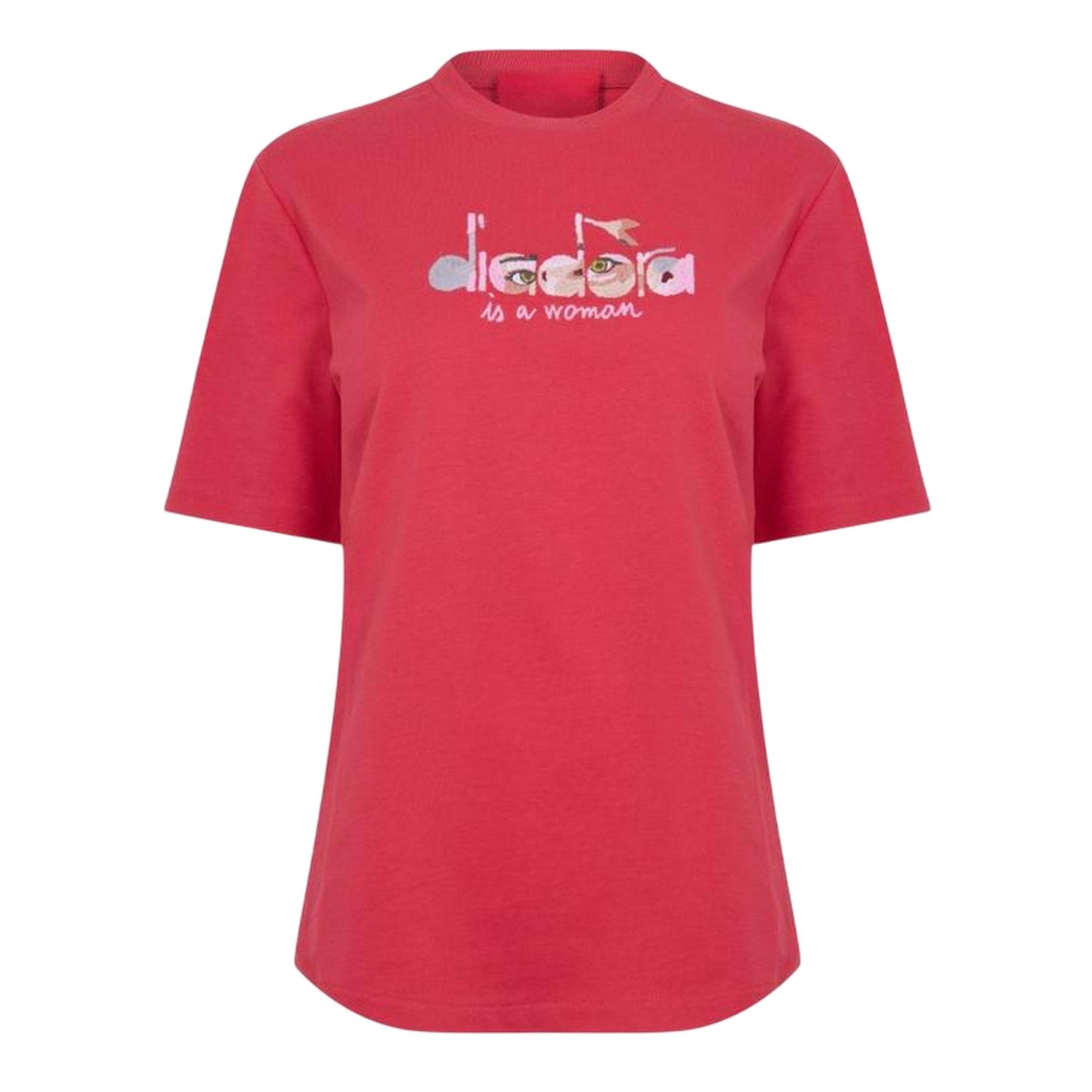 Red - Front - Diadora Womens-Ladies Eye Crew Neck T-Shirt