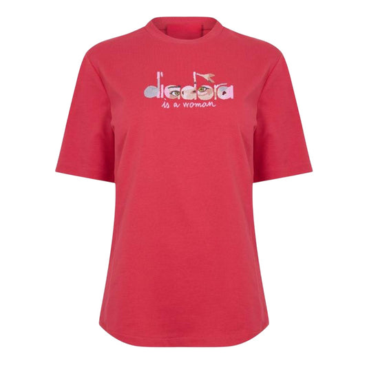 Red - Front - Diadora Womens-Ladies Eye Crew Neck T-Shirt