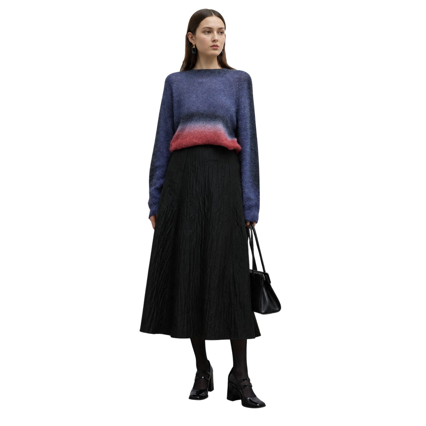 Purple - Back - Emporio Armani Womens-Ladies Ombre Alpaca Wool Jumper
