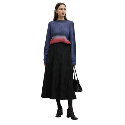 Purple - Back - Emporio Armani Womens-Ladies Ombre Alpaca Wool Jumper