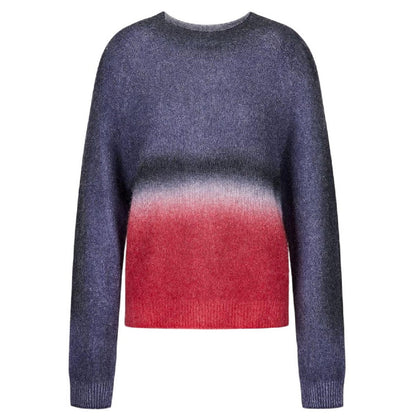 Purple - Front - Emporio Armani Womens-Ladies Ombre Alpaca Wool Jumper