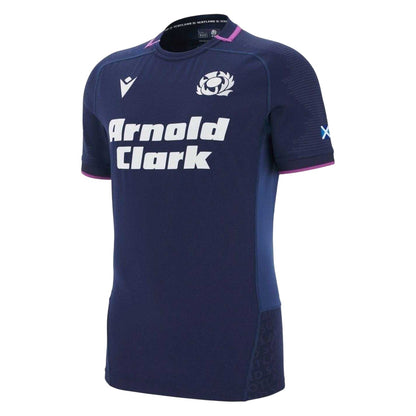 Navy - Front - Macron Womens-Ladies Scotland RU Raglan Competition T-Shirt