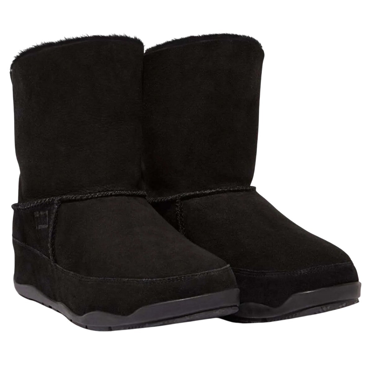 Black - Front - Fit Flop Womens-Ladies Original Mukluk Shorty Leather Ankle Boots