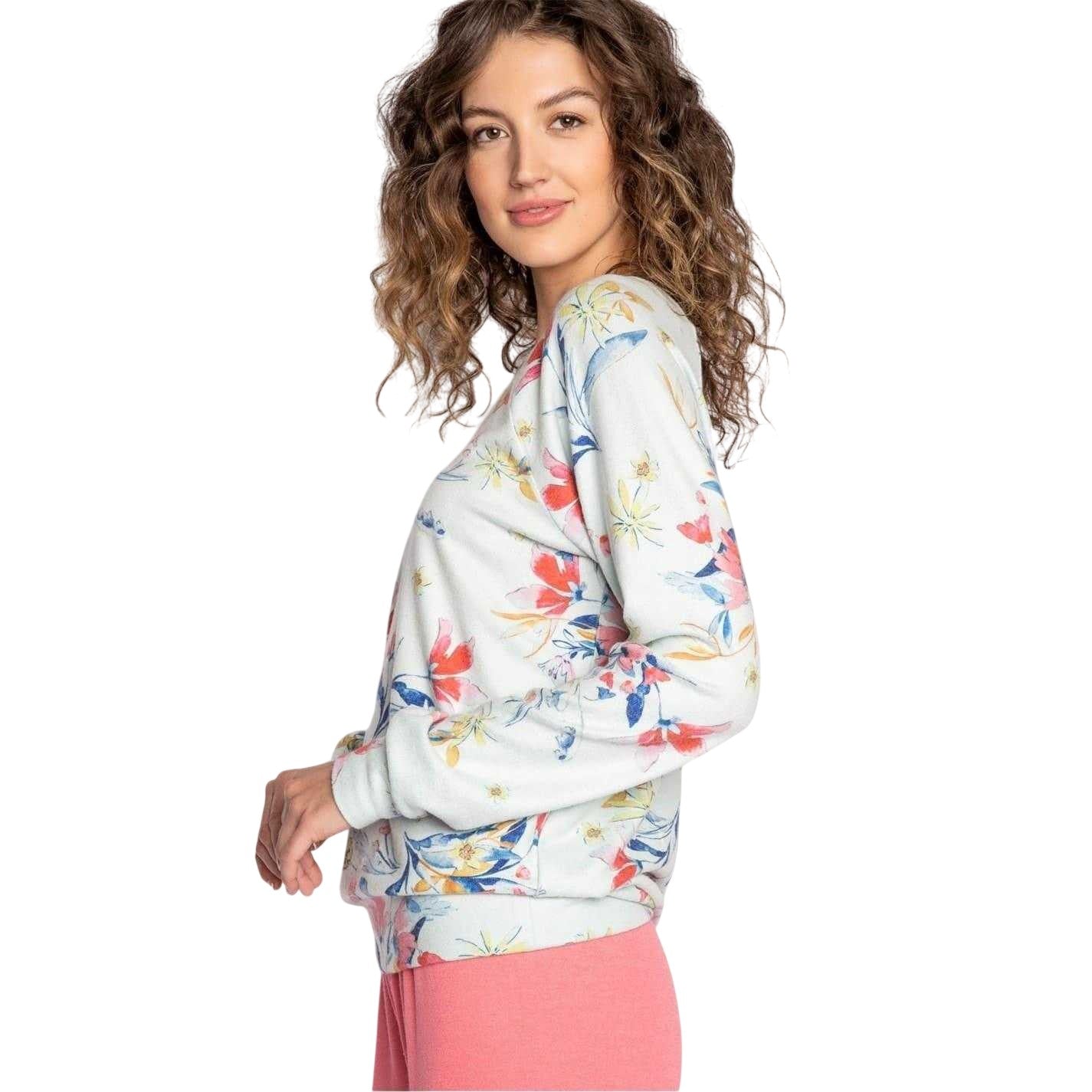 Multicoloured - Pack Shot - PJ Salvage Womens-Ladies Budding Floral Long-Sleeved T-Shirt