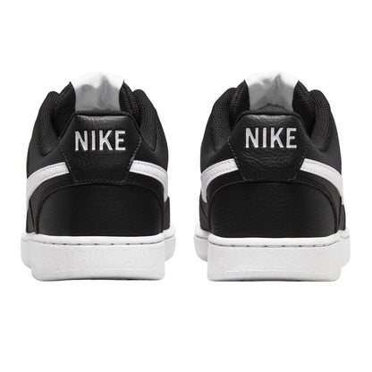 Black-White - Back - Nike Mens Vision Low Leather Trainers
