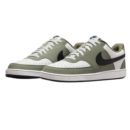 Grey Sage-Black-White - Lifestyle - Nike Mens Vision Low Leather Trainers