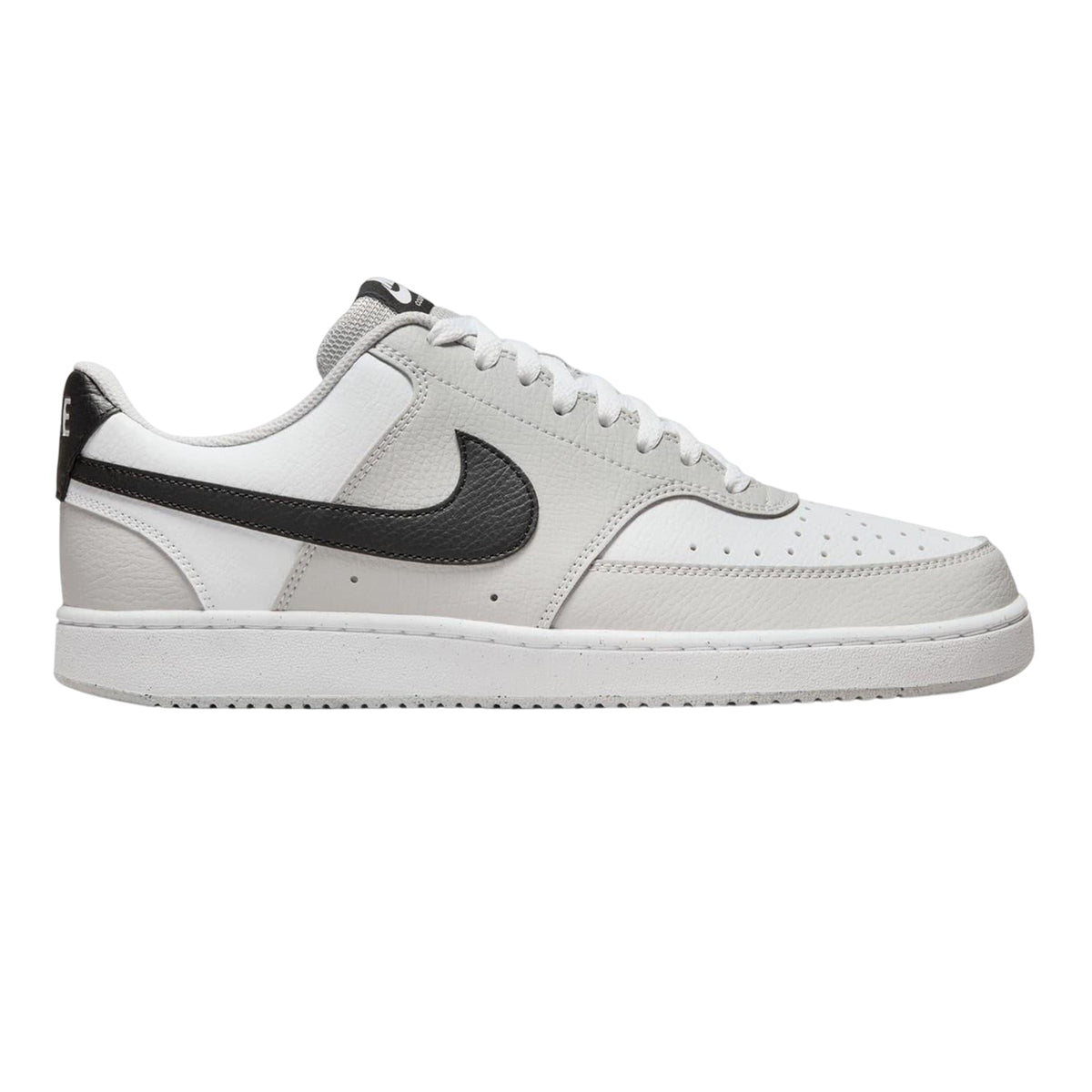 Grey-Black-White - Front - Nike Mens Vision Low Leather Trainers
