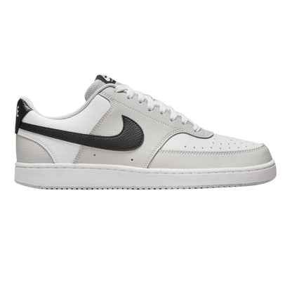 Grey-Black-White - Front - Nike Mens Vision Low Leather Trainers