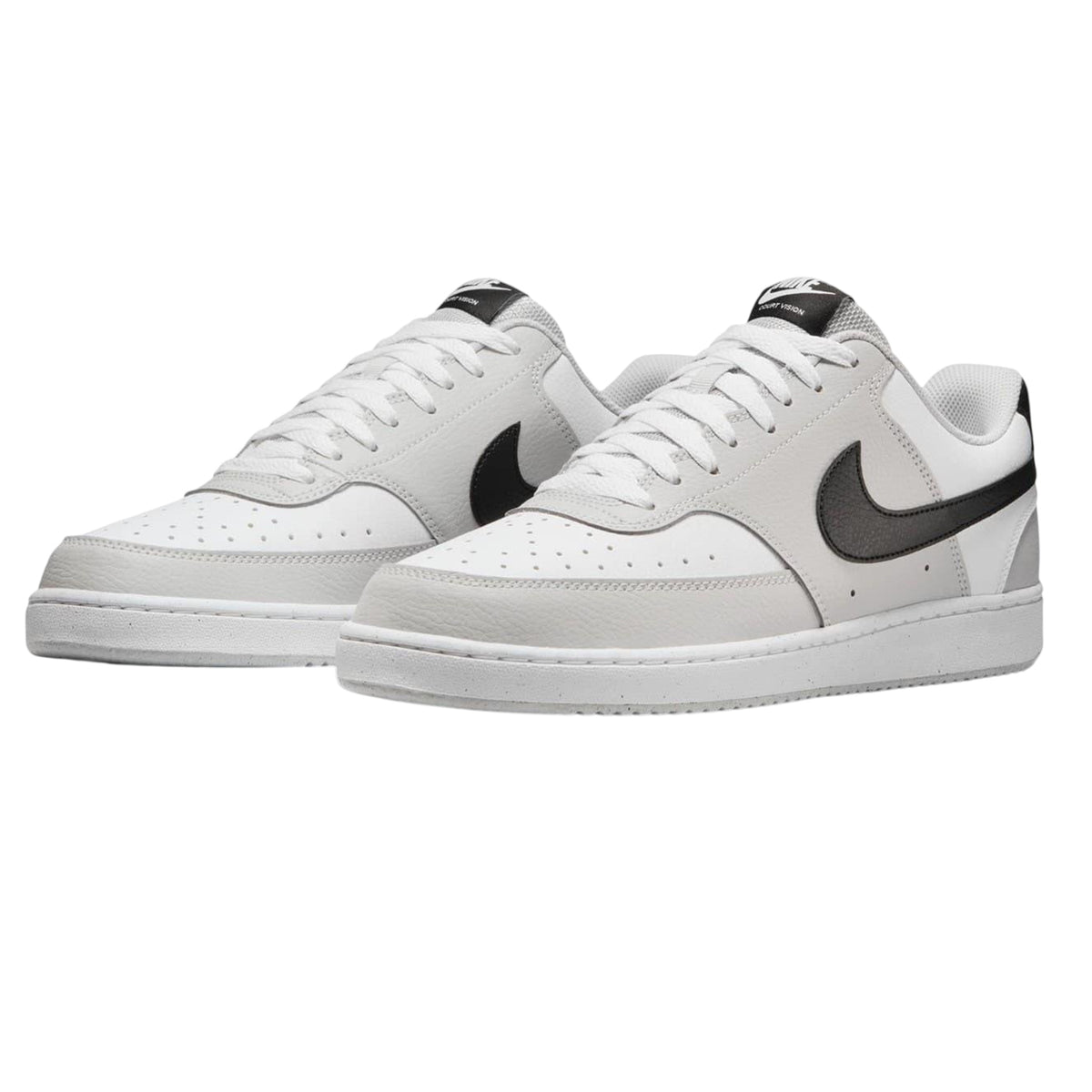 Grey-Black-White - Lifestyle - Nike Mens Vision Low Leather Trainers