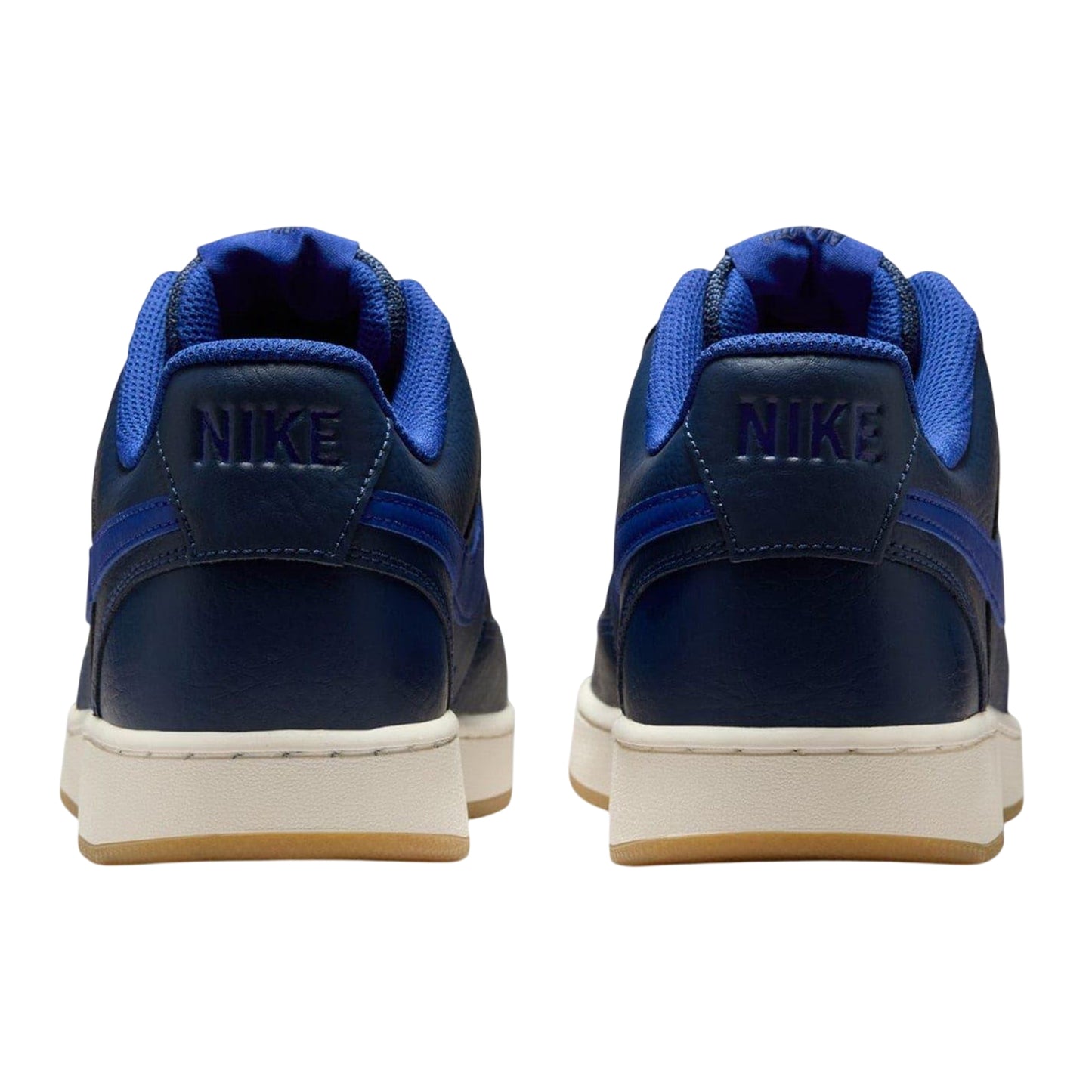 Midnight Navy-Royal Blue - Back - Nike Mens Vision Low Leather Trainers