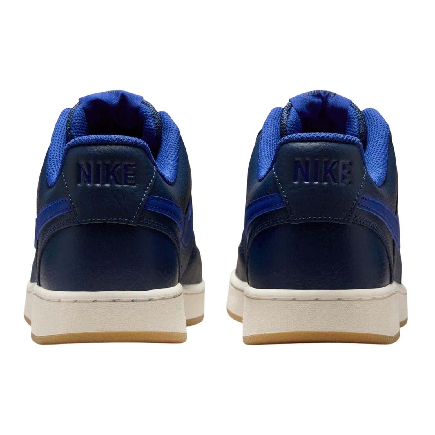 Midnight Navy-Royal Blue - Back - Nike Mens Vision Low Leather Trainers