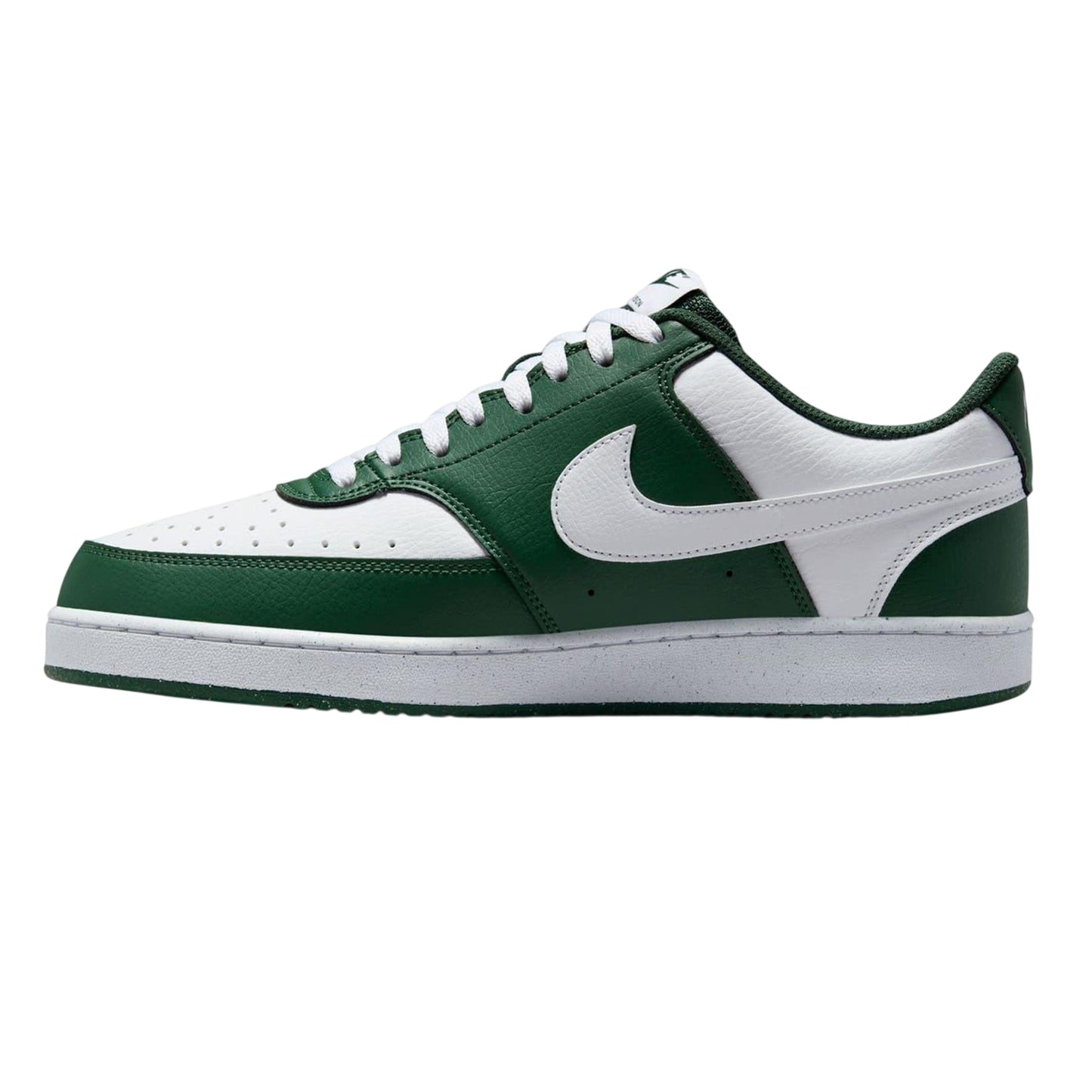 Royal Green-Sail White - Side - Nike Mens Vision Low Leather Trainers