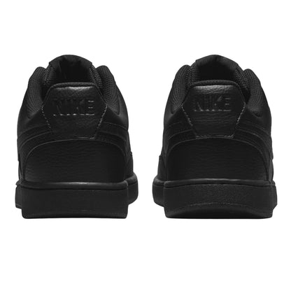 Triple Black - Back - Nike Mens Vision Low Leather Trainers