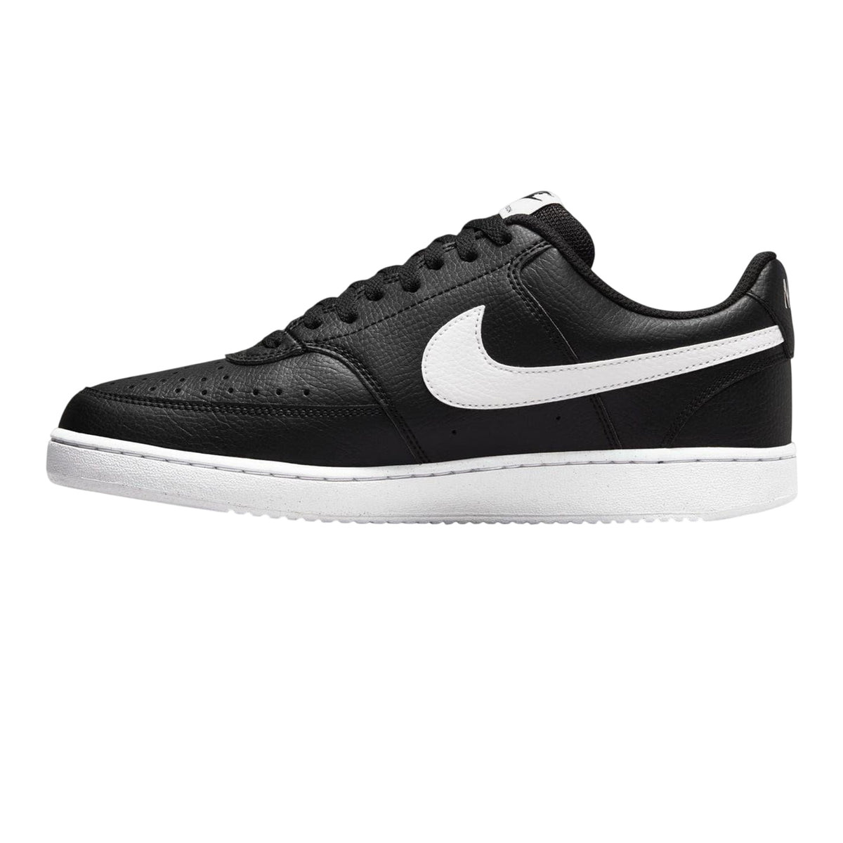 Black-White - Side - Nike Mens Vision Low Leather Trainers