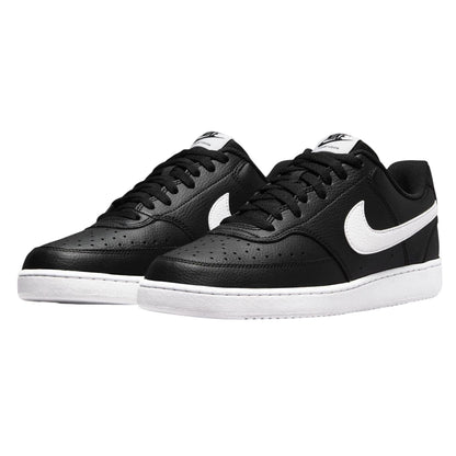 Black-White - Lifestyle - Nike Mens Vision Low Leather Trainers