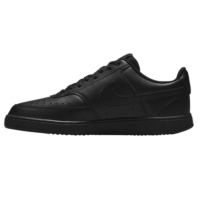 Triple Black - Side - Nike Mens Vision Low Leather Trainers
