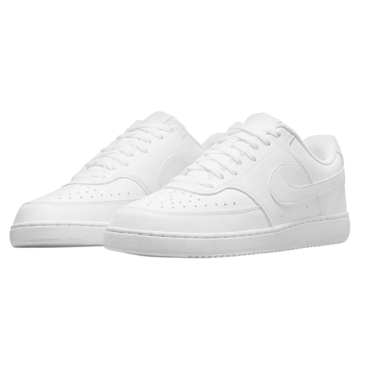 White - Front - Nike Mens Vision Low Leather Trainers