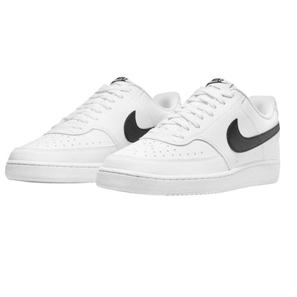 White-Black - Front - Nike Mens Vision Low Leather Trainers
